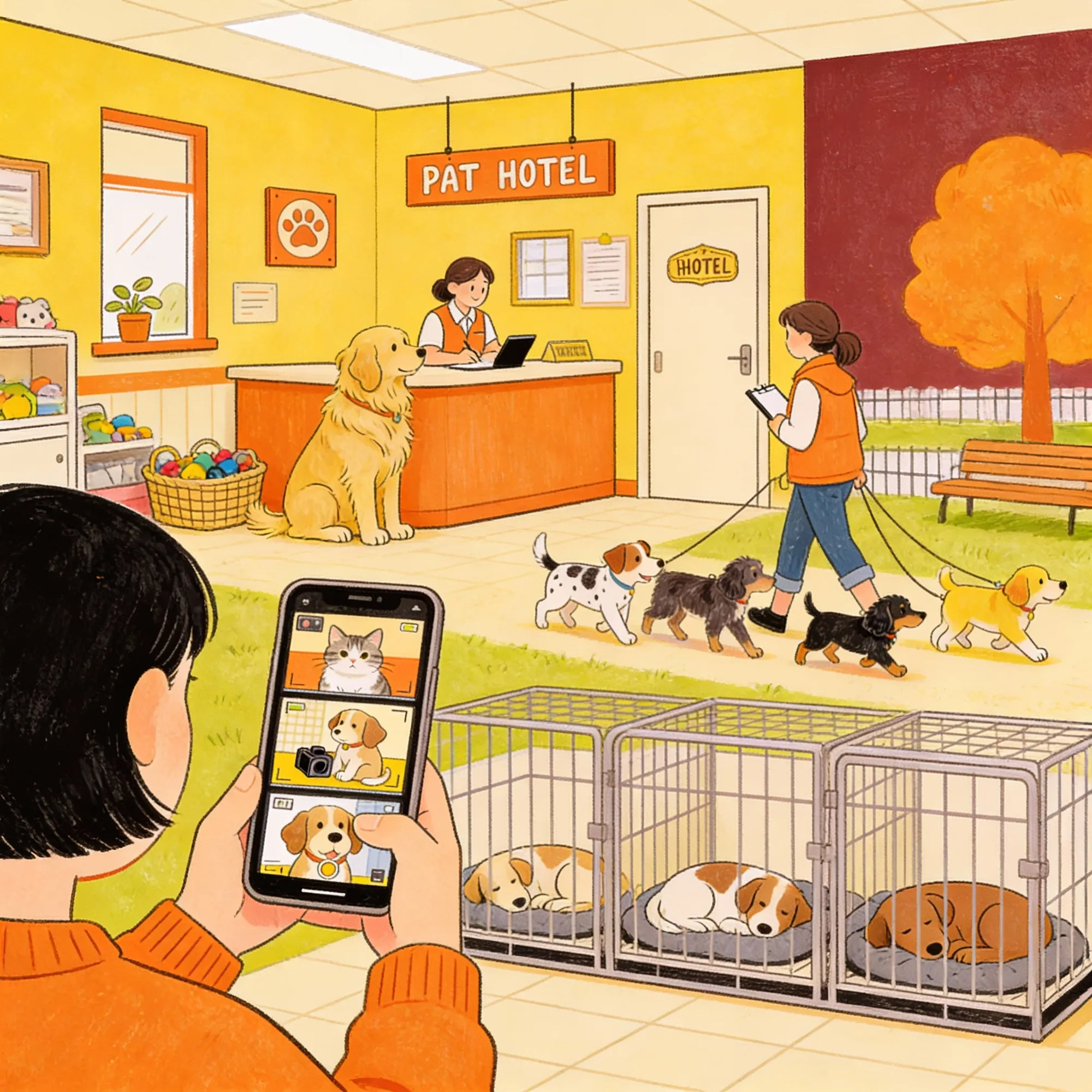 Deneyim takip ekranı - Pet kafeslerde uyuyan köpekler görseli
